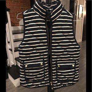 JCREW striped quilted puffer vest